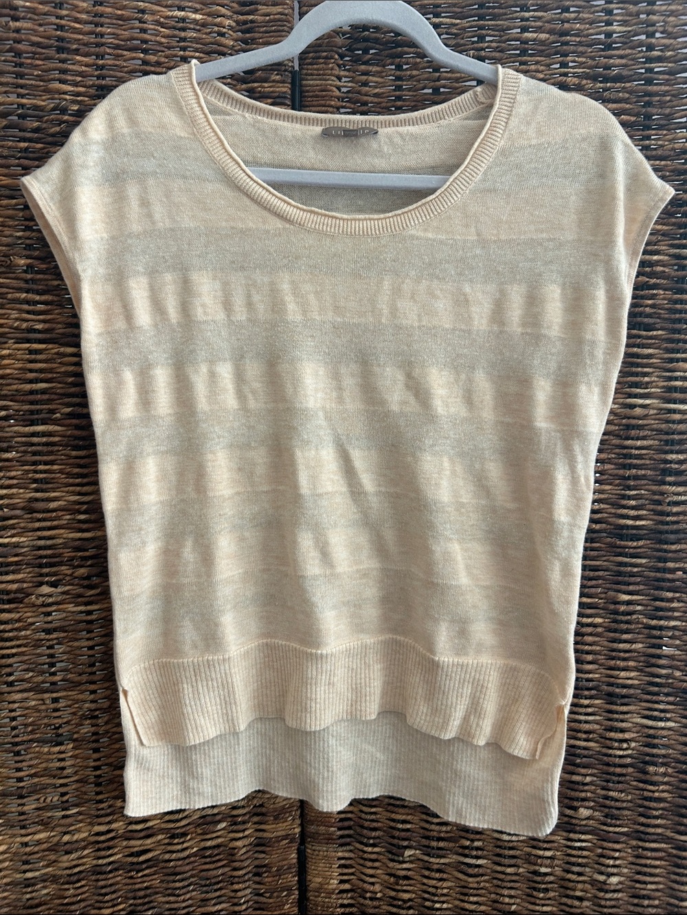 Lilla P Cream Knit Sleeveless Top, size XS